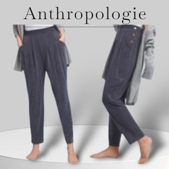 Anthropologie Saturday Sunday Gray Soft Modal Blend Pocketed Ankle Pants Size XS - Picture 1 of 12